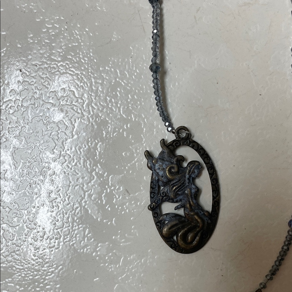 Source Unknown Gray Beaded Necklace with Druzy pendant - Picture 2 of 6